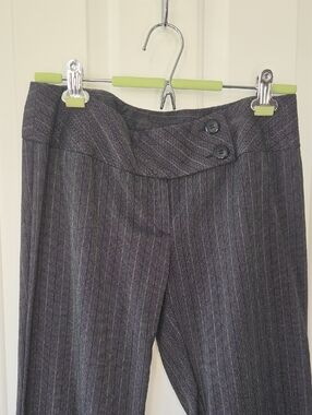 Joe Benbasset Gray Pinstripe Wide Crossover Waist Trousers